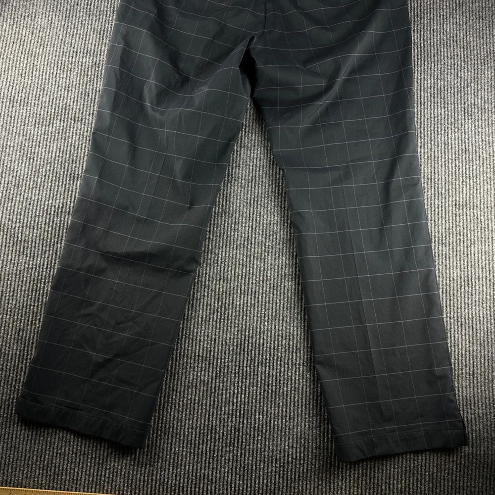 Nike Golf Tour Performance Dri-FIT Plaid Pants Mens 38x32 Dark Grey Windowpane